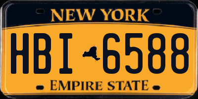 NY license plate HBI6588