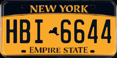 NY license plate HBI6644