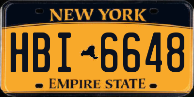 NY license plate HBI6648