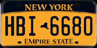 NY license plate HBI6680