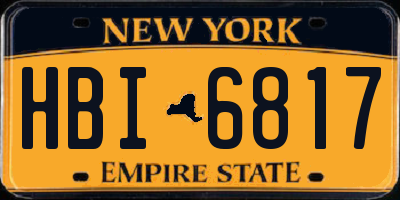 NY license plate HBI6817