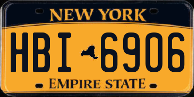 NY license plate HBI6906