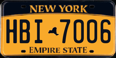 NY license plate HBI7006