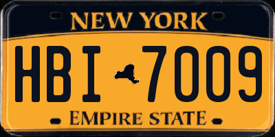 NY license plate HBI7009