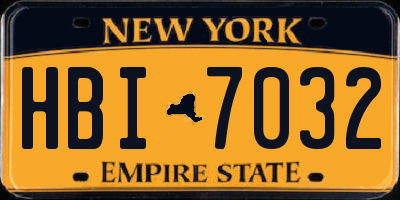 NY license plate HBI7032