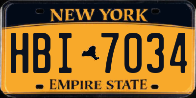 NY license plate HBI7034