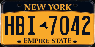 NY license plate HBI7042
