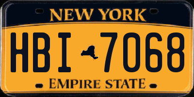 NY license plate HBI7068