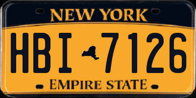 NY license plate HBI7126