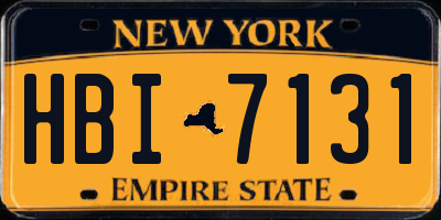 NY license plate HBI7131
