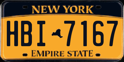 NY license plate HBI7167