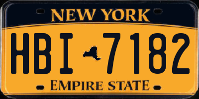 NY license plate HBI7182