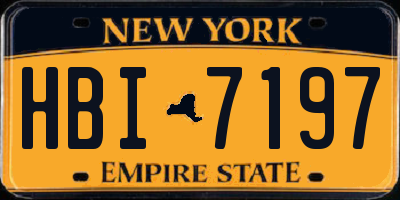 NY license plate HBI7197