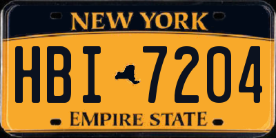 NY license plate HBI7204