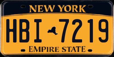 NY license plate HBI7219