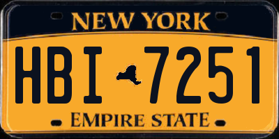 NY license plate HBI7251