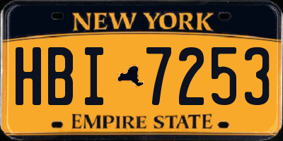 NY license plate HBI7253
