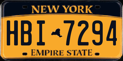 NY license plate HBI7294