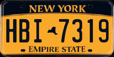 NY license plate HBI7319