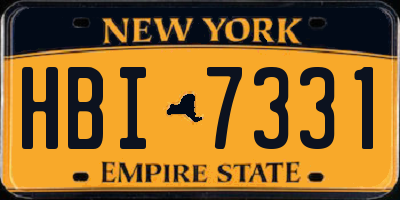 NY license plate HBI7331