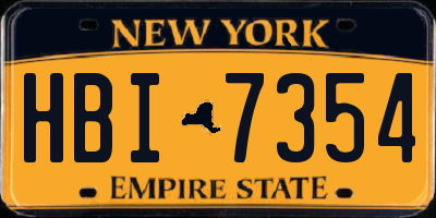 NY license plate HBI7354