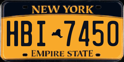 NY license plate HBI7450