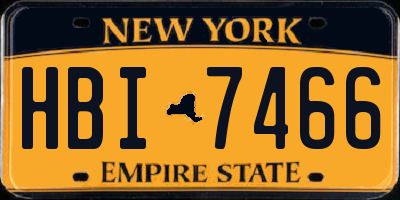 NY license plate HBI7466