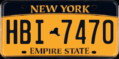 NY license plate HBI7470