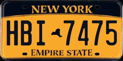 NY license plate HBI7475