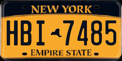 NY license plate HBI7485