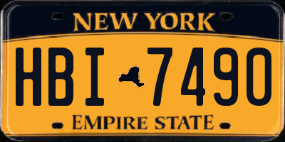 NY license plate HBI7490