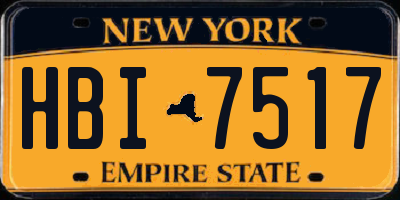 NY license plate HBI7517