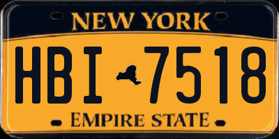 NY license plate HBI7518
