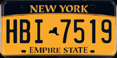 NY license plate HBI7519