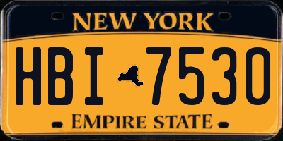 NY license plate HBI7530