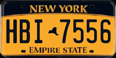 NY license plate HBI7556