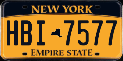 NY license plate HBI7577