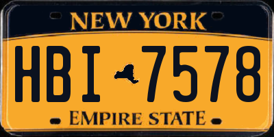 NY license plate HBI7578