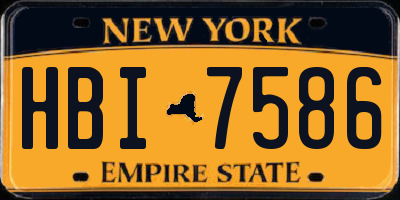 NY license plate HBI7586