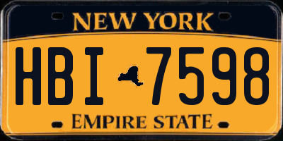 NY license plate HBI7598