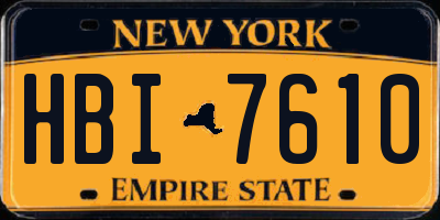 NY license plate HBI7610