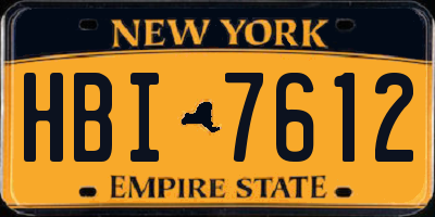 NY license plate HBI7612