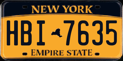 NY license plate HBI7635