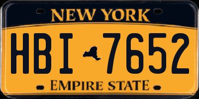 NY license plate HBI7652