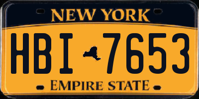 NY license plate HBI7653