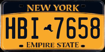 NY license plate HBI7658