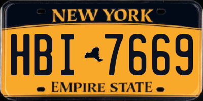 NY license plate HBI7669