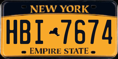 NY license plate HBI7674