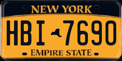 NY license plate HBI7690