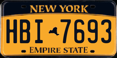 NY license plate HBI7693